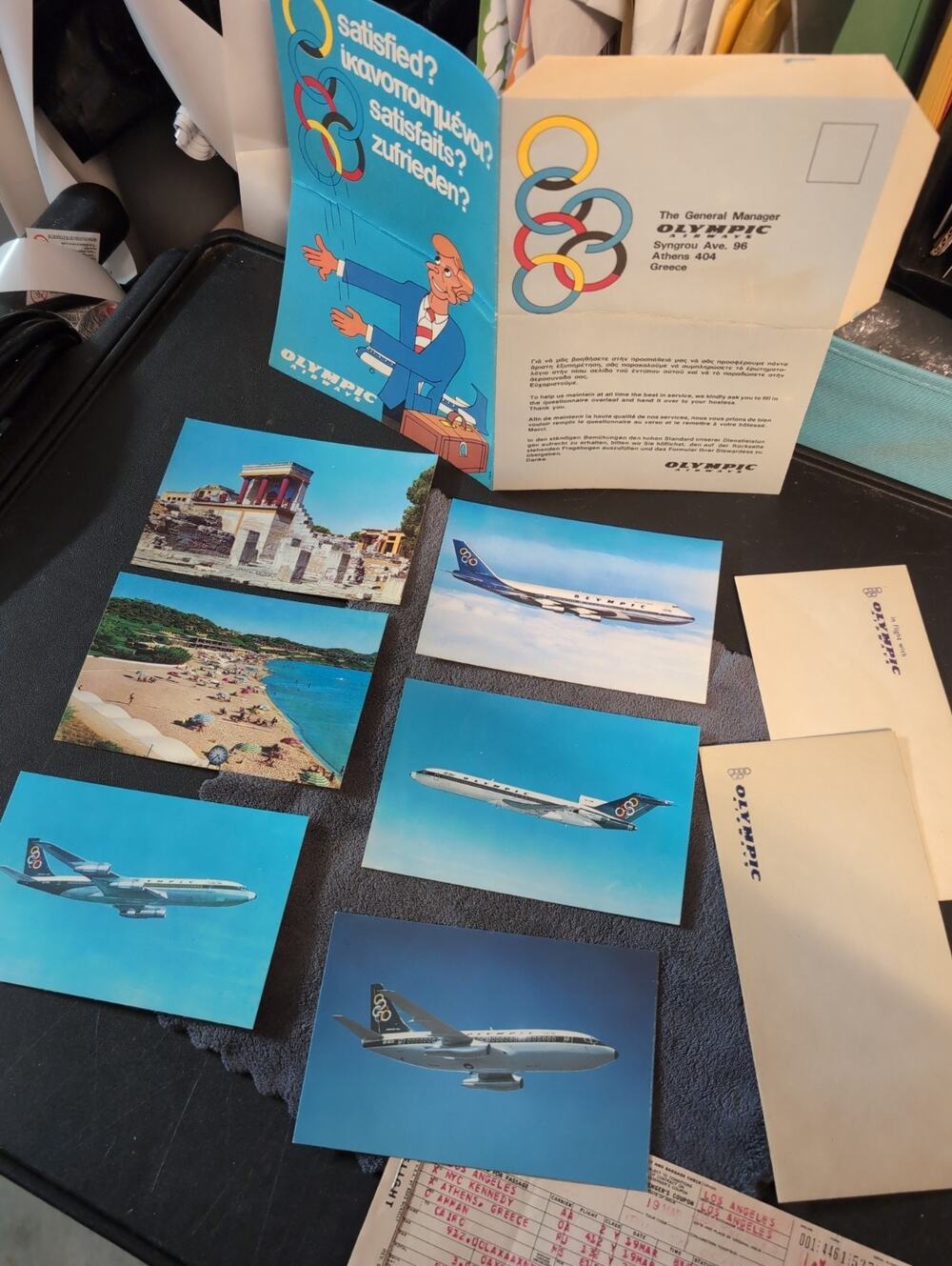 Vintage OLYMPIC AIRLINES Package Photo Cards CIRCA 1979 Lot